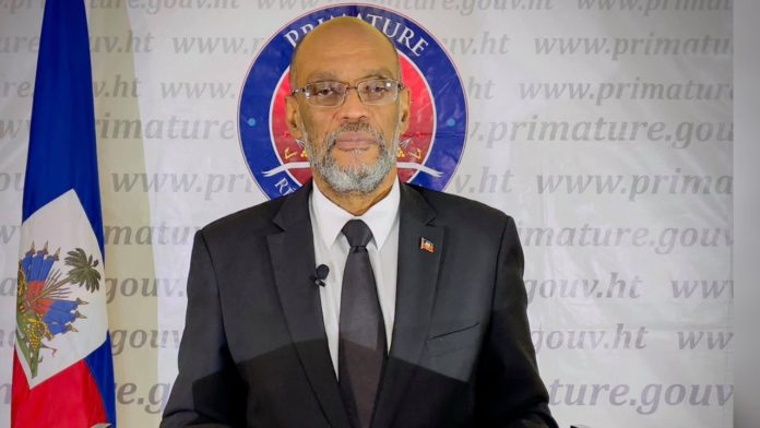 Le Premier ministre Ariel Henry, lors de l'adresse a la nation